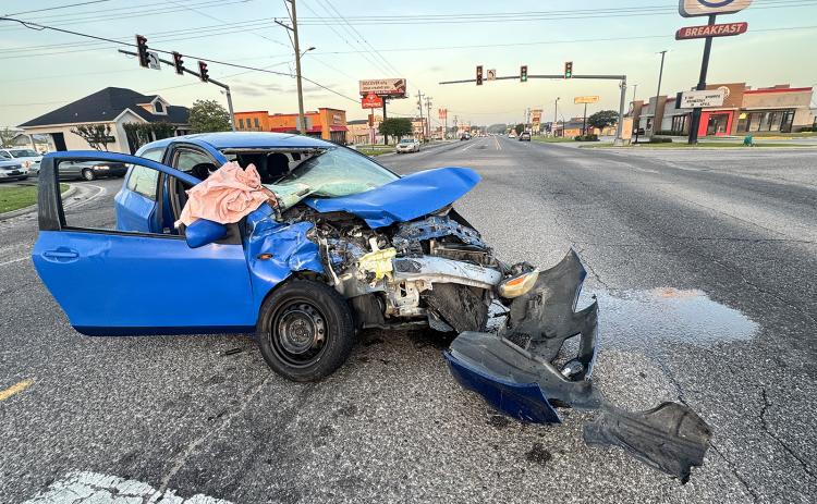 Seatbelts prevented serious injuries in this two car crash last week. (Photos by Rebecca Chaisson)