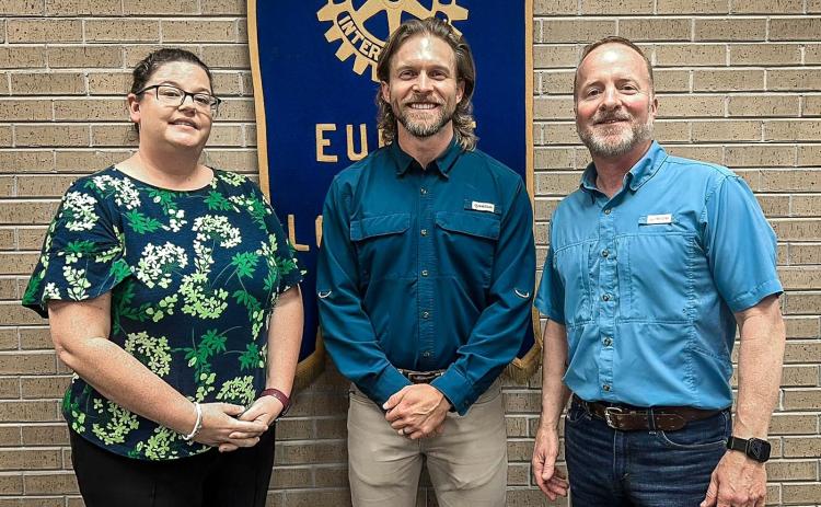 This week’s Rotary Club guest speaker was Rotarian and First Baptist Church Pastor Andrew Bates, guest of Rotarian David Reed.