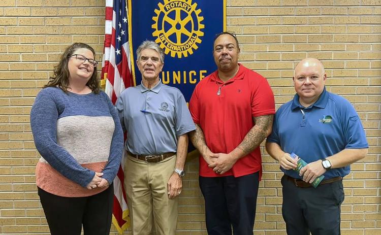 St. Landry Parish Clerk Court Charles Jagneaux, guest of Rotarian Van Reed, shared information about historical exhibits being collected and placed on display in the clerk’s building in Opelousas during last week’s Eunice Rotary Club meeting. Items in the collection include documents and photographs relating to the history of St. Landry Parish. Mr. Jagneaux also shared information about the processes of election day voting.