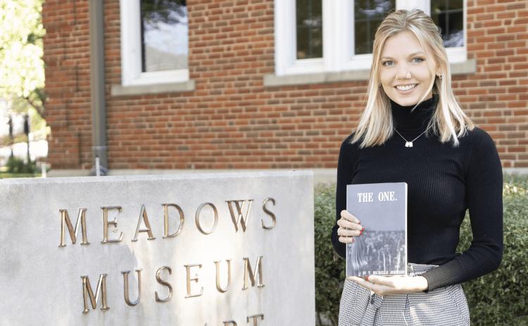 Centenary College senior Teri Johnson, a native of Eunice, signed copies of her new book, The One, and delivered an author talk at the College’s Meadows Museum of Art on Wednesday. Submitted photo)