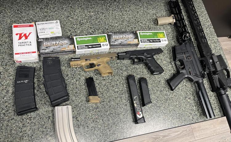 Seized weapons and ammunition by Eunice Police. (Eunice Police photo)